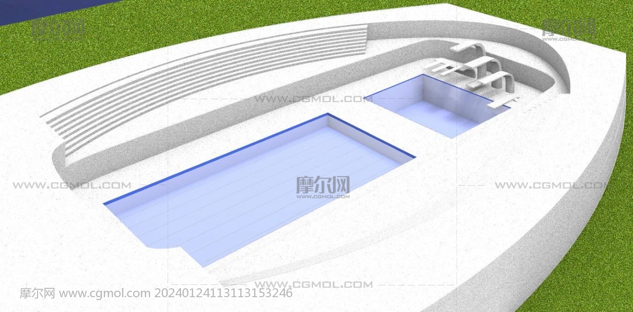 游泳池rhino模型