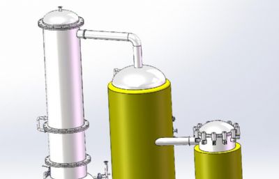 200L/h外循环单效浓缩器solidworks模型