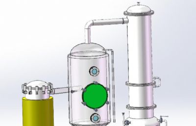 200L/h外循环单效浓缩器solidworks模型