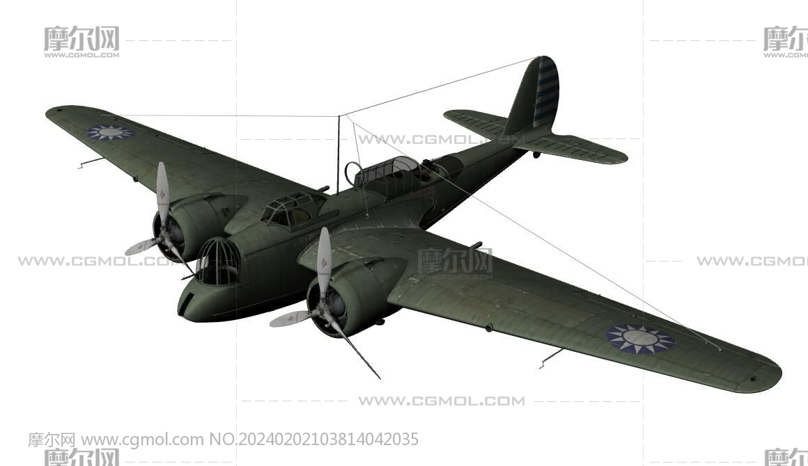 马丁139WC轰炸机OBJ模型