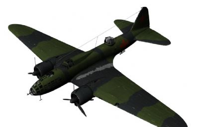 伊尔-4双发中型轰炸机OBJ模型