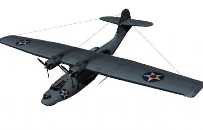 PBY-5A卡塔琳娜飞机OBJ模型