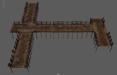 代码头木板桥,木头码头,渔港栈道桥