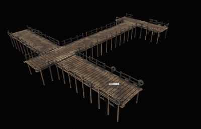 代码头木板桥,木头码头,渔港栈道桥