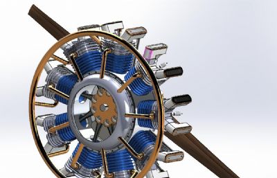 9缸星形发动机solidworks模型