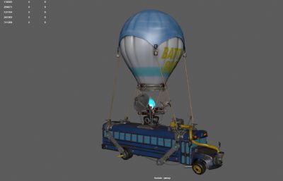 热气球战斗巴士,飞行巴士,赛博朋克汽车