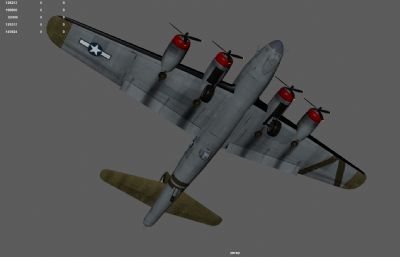 二战B17轰炸机,远程战略轰炸机