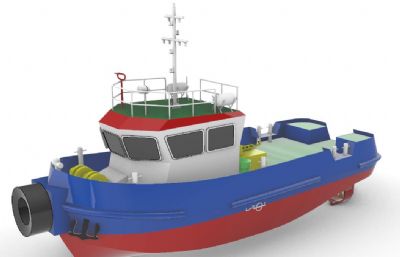 港口牵引船,停泊船rhino模型