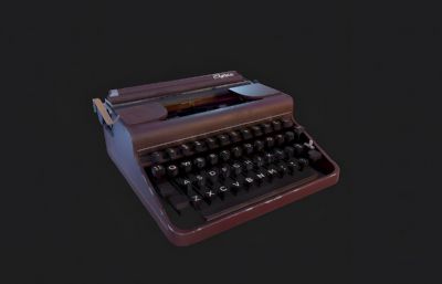 老式打字机3dmax模型