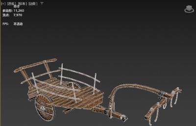 木制中世纪牛车