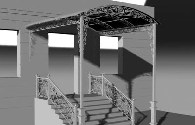 楼梯入口遮雨棚,遮阳棚rhino模型