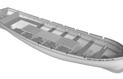 湖面小舟rhino模型