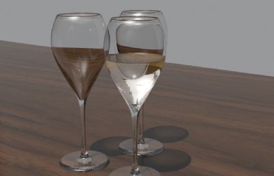 葡萄酒杯,高脚杯rhino模型