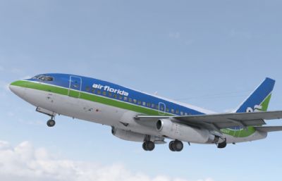 波音737-200客机,民航飞机,带驾驶室乘客舱,7种涂装