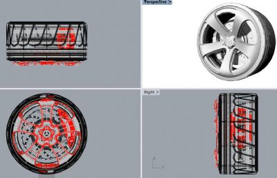 奔驰汽车轮胎轮毂stp模型