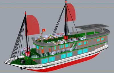 东南亚游船rhino模型