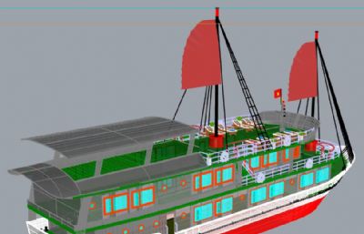 东南亚游船rhino模型