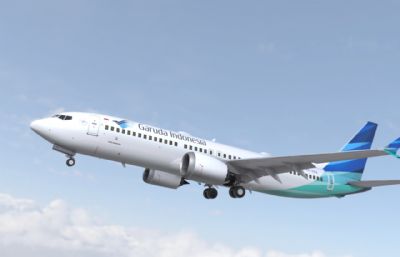 波音737max8客机3dmax模型,10套涂装