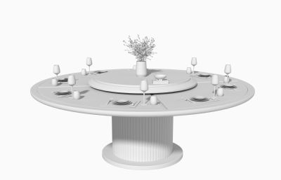 新中式餐桌3dmax模型