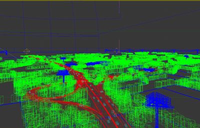 高速公路+麦田田野场景3dmax模型