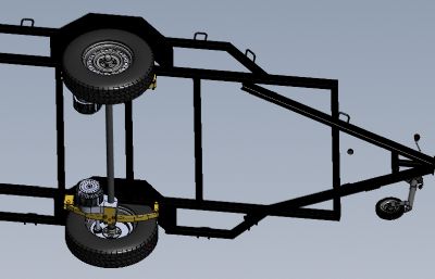 三轮拖车架solidworks模型