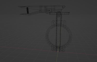 手动蝶阀blender模型