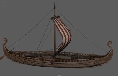 维京战船,复古帆船,航海船