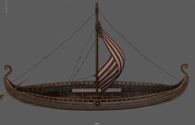 维京战船,复古帆船,航海船