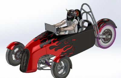 四款卡丁车,三轮赛车solidworks模型