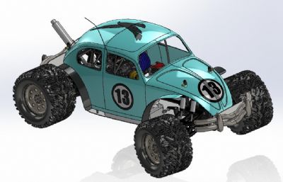 遥控模型车,玩具车solidworks模型