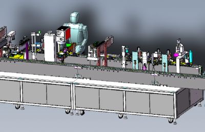 solidworks电池极耳弯折焊接联合机