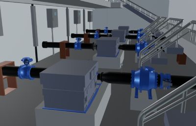 泵站泵房三维组态模型