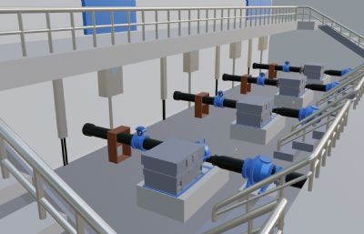 泵站泵房三维组态模型