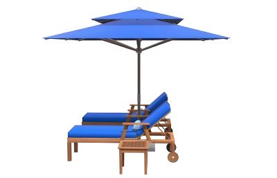 休闲椅和雨伞