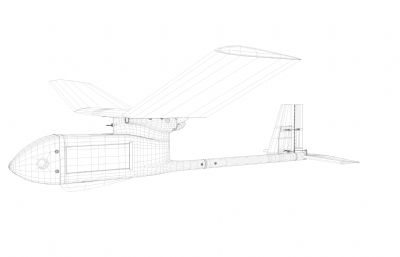 RQ-11大乌鸦侦查无人机,手抛式无人机C4D,OBJ模型