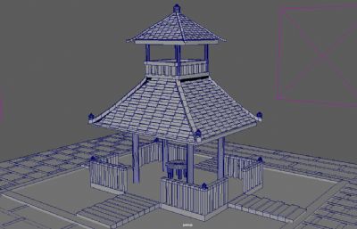 maya休憩凉亭模型