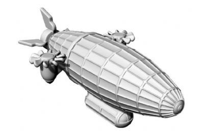 蒸汽朋克车辆飞船,飞艇obj模型
