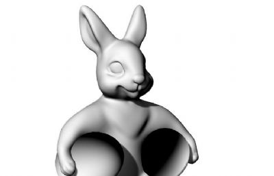 手持鸡蛋的兔子obj模型