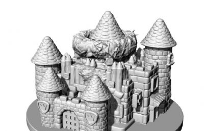 微型城堡stl模型