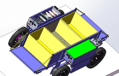 新型遥控四驱运输车solidworks模型