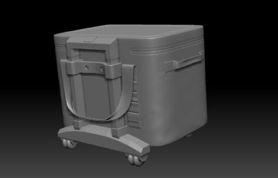 雕刻行李箱,旅行拖箱zbrush,maya模型