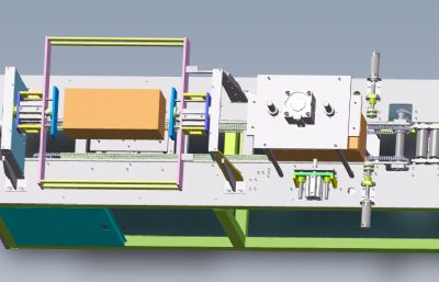 电池翻转入仓流水线solidworks模型