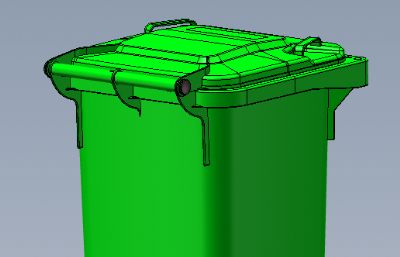 垃圾桶+垃圾桶提升机solidworks模型