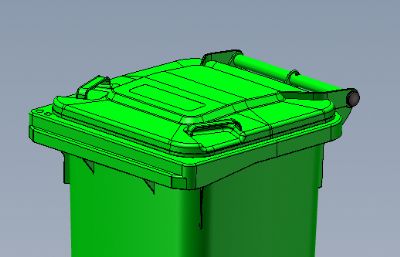 垃圾桶+垃圾桶提升机solidworks模型