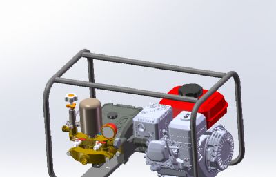 汽油机直连型打药机solidworks模型