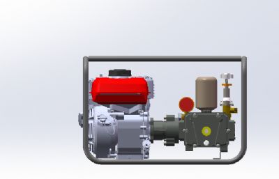 汽油机直连型打药机solidworks模型