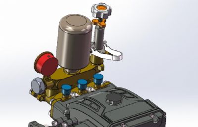 农用打药汽油机柱塞泵solidworks模型