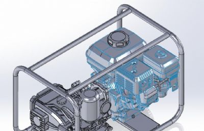 汽油机直连型打药机solidworks模型