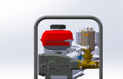 汽油机直连型打药机solidworks模型