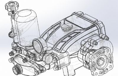 农用打药汽油机柱塞泵solidworks模型